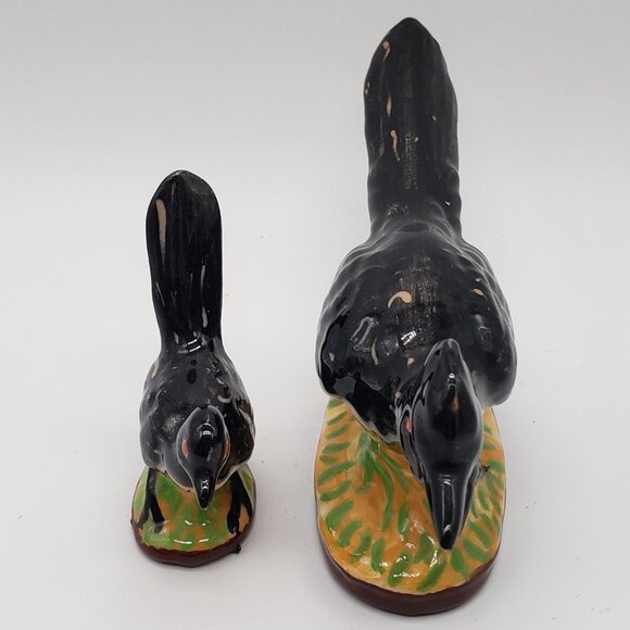 VINTAGE Ceramic Set Adult & Baby Roadrunner Bird Figurines - Picture 10 of 11